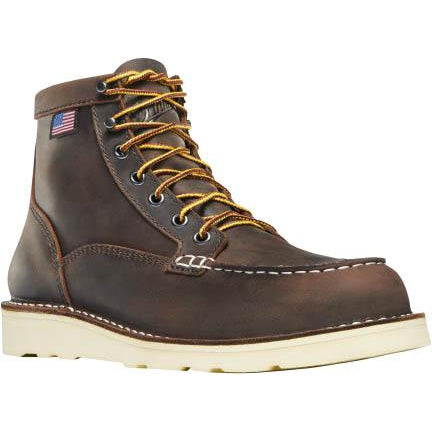 Danner Women's Bull Run 6" Steel Toe Moc Toe Wedge Work Boot - Brown - 15576 5 / Medium / Brown - Overlook Boots