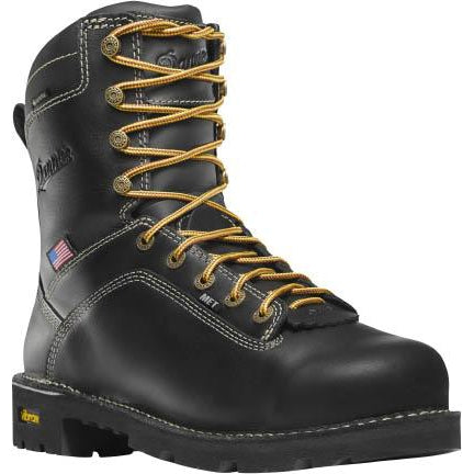 Danner Men's Quarry 8" Alloy Toe Metguard WP USA Made Work Boot - 17310 8 / Medium / Black - Overlook Boots
