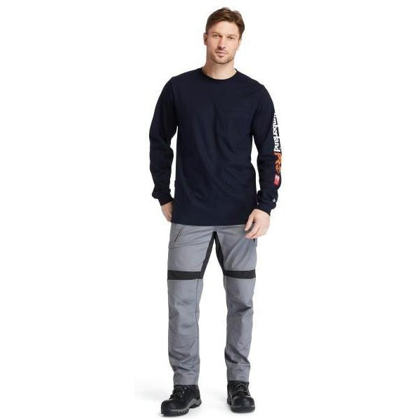 Timberland Pro Men's FR Cotton Core LS W/ Logo Work T-Shirt - Navy - TB0A1V8D410 - Overlook Boots