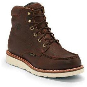 Chippewa Men's Edge Walker 6" Moc Toe WP Lace Up Work Boot - 25341 8 / Medium / Brown - Overlook Boots