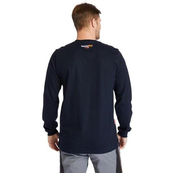 Timberland Pro Men's FR Cotton Core LS W/ Logo Work T-Shirt - Navy - TB0A1V8D410 - Overlook Boots