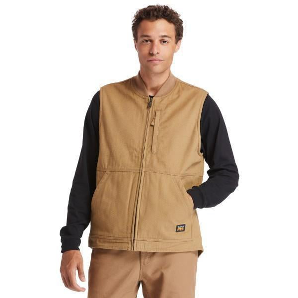 Timberland Pro Men's Gritman Lined Work Vest - Dark Wheat - TB0A1VBFD02 Small / Dark Wheat - Overlook Boots