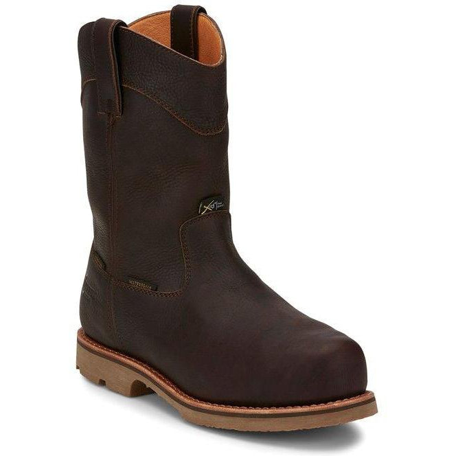 Chippewa Men's Serious+ 10" Composite Toe Waterproof Metguard Pull-On Work Boot- 72331 8 / Medium / Brown - Overlook Boots