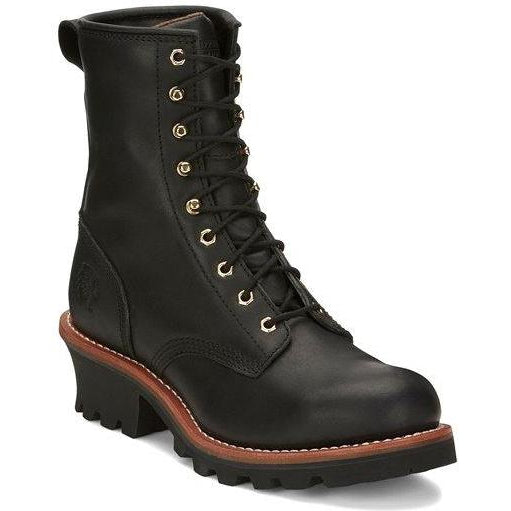 Chippewa Men's Baldor 8" Steel Toe Logger Work Boot - Black - 73020 8 / Medium / Black - Overlook Boots