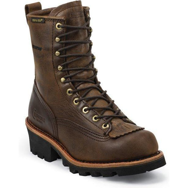Chippewa Men's Paladin 8" Soft Toe WP Logger Work Boot- Brown - 73100 8 / Wide / Brown - Overlook Boots