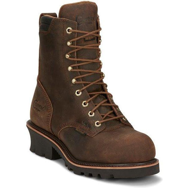 Chippewa Men's Valdor 8" Composite Toe Waterproof 400G Ins Logger Work Boot - 73238 8 / Medium / Brown - Overlook Boots