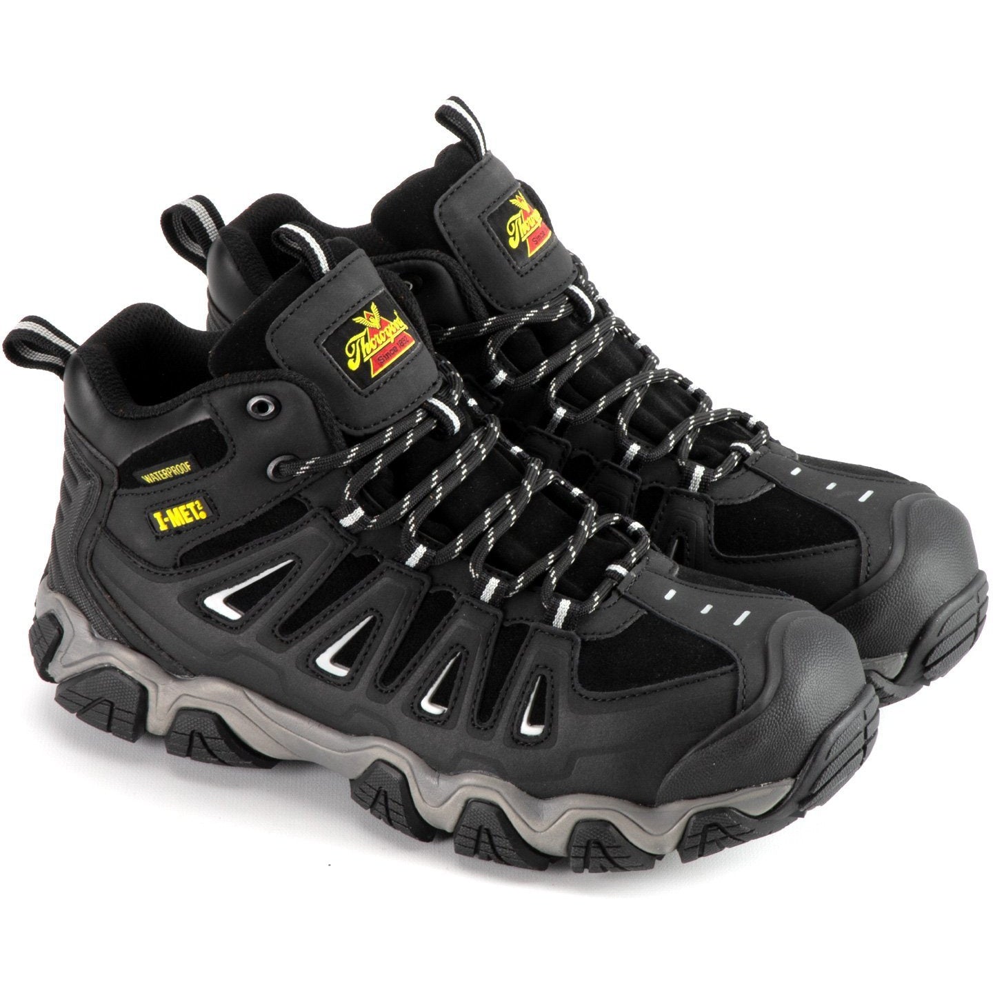 Thorogood Men's Crosstrex Metguard Mid Safety Toe WP Work Boot - 804-6490 8 / Medium / Black - Overlook Boots