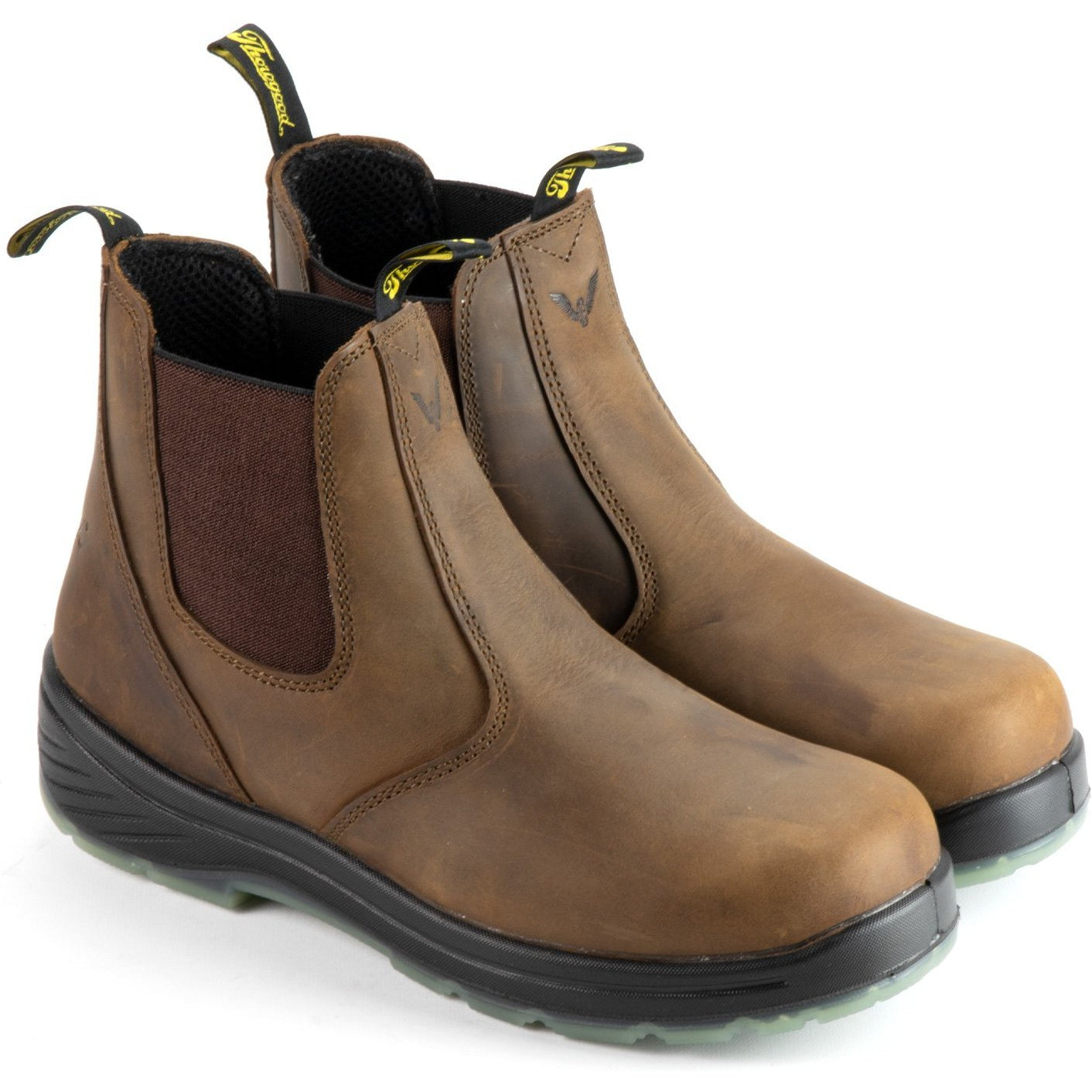Thorogood Men's Thoro-Flex Series 6" Comp Toe Pull-On Work Boot- 804-3166 8 / Medium / Brown - Overlook Boots