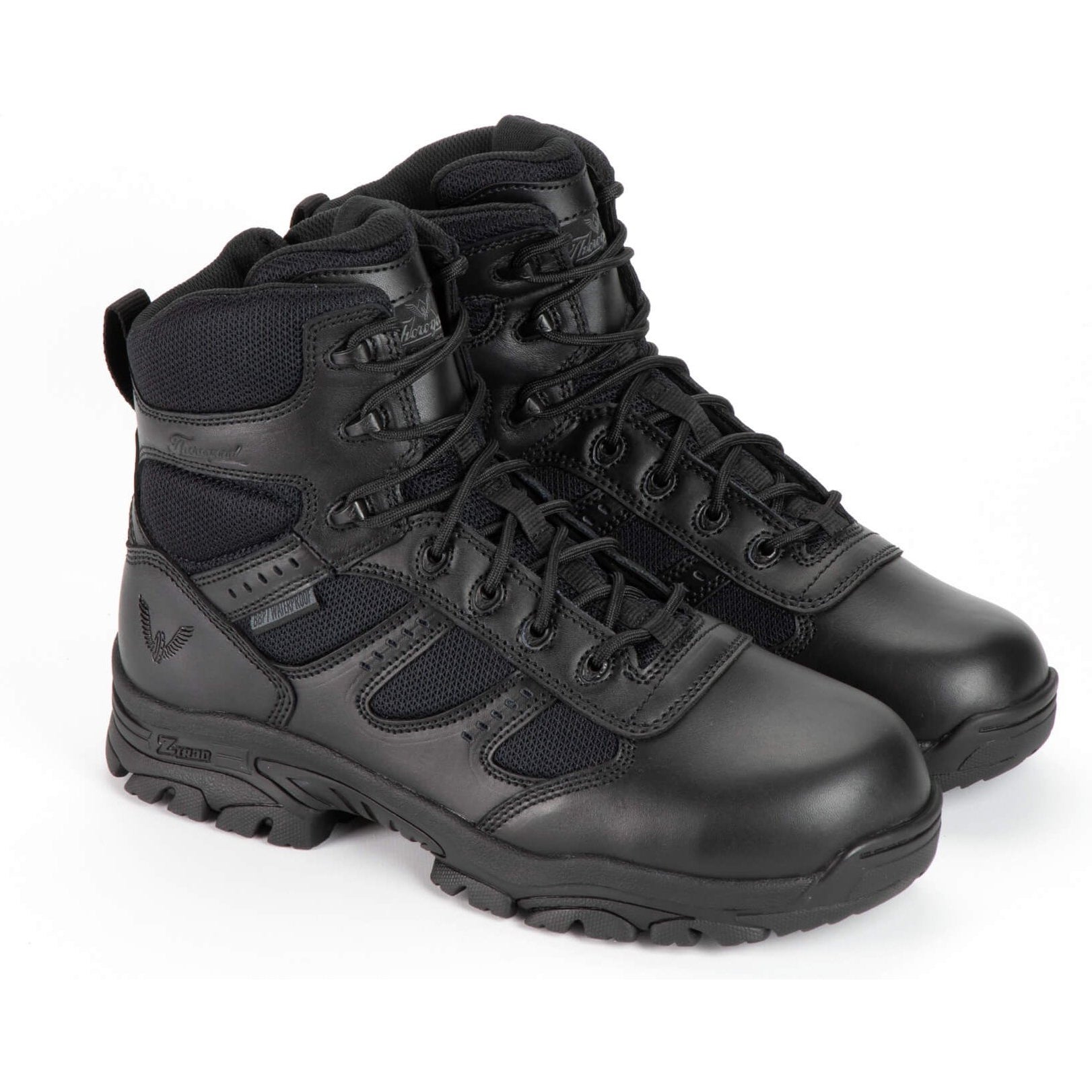 Thorogood Men's The Deuce 6" WP Side Zip Duty Boot - Black - 834-6218 7 / Medium / Black - Overlook Boots