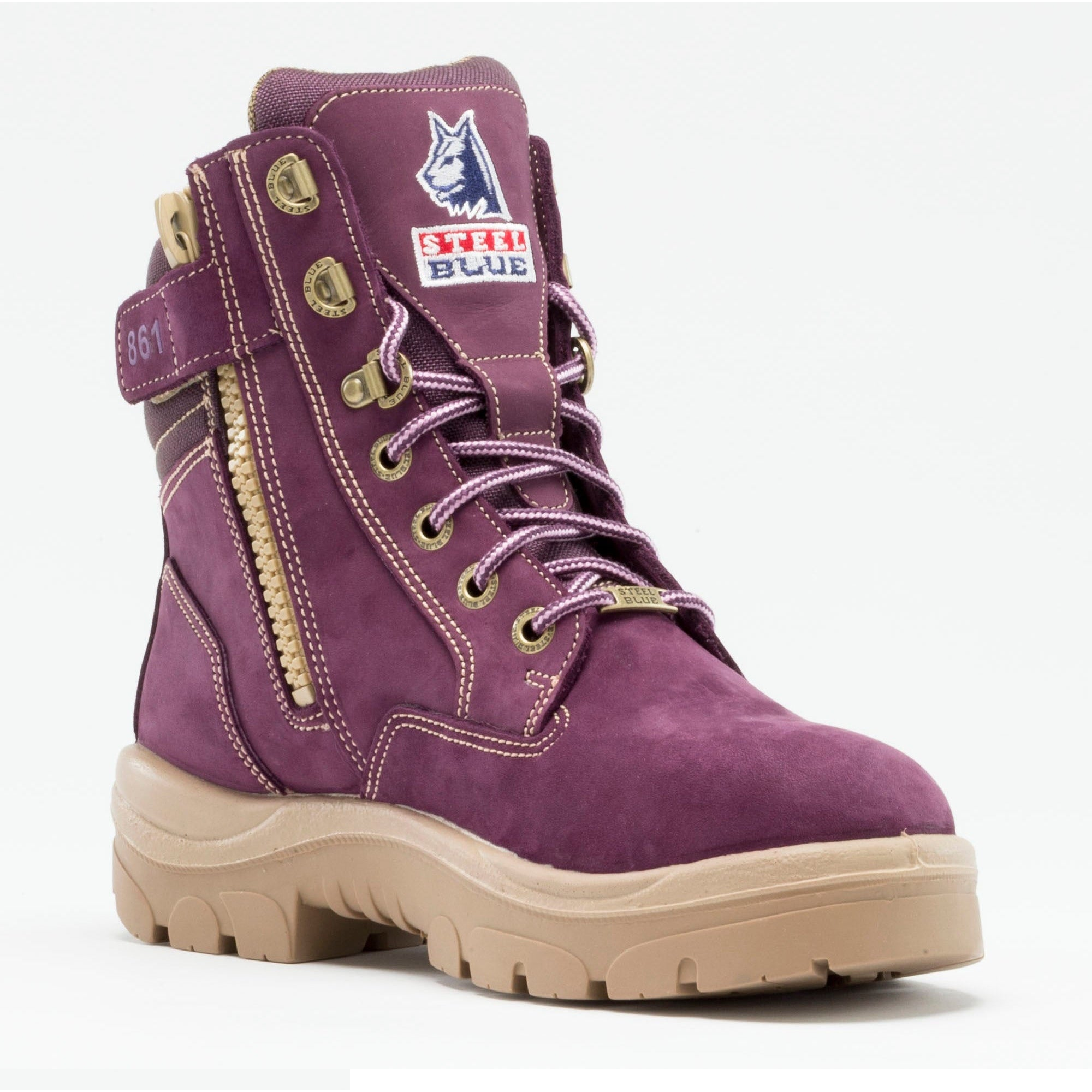 Steel Blue Women's Southern Cross Side Zip Steel Toe Work Boot - Purple - 892861 8 / Wide / Purple - Overlook Boots