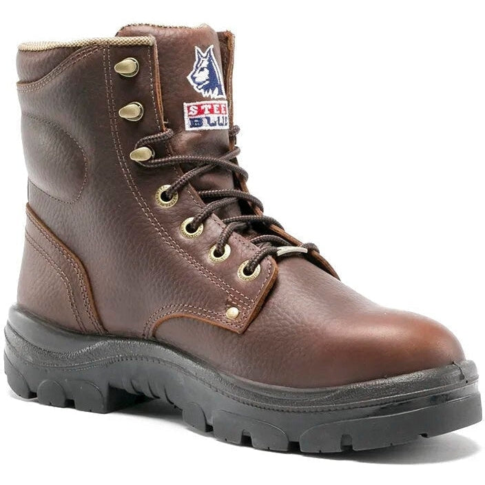 Steel Blue Men's Argyle 6" WP Soft Toe Waterproof Work Boot - Oak - 810952 7 / Medium / Brown - Overlook Boots