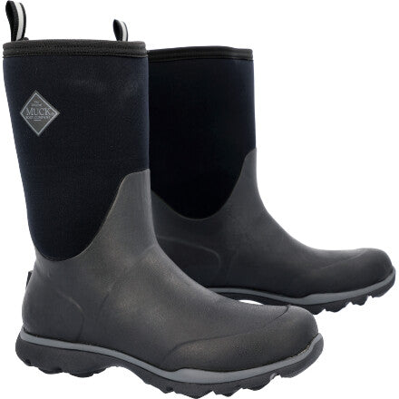 Muck Men's Arctic Excursion Mid 12" WP Rubber Work Boot- Black - AEP-000 15 / Medium / Black - Overlook Boots