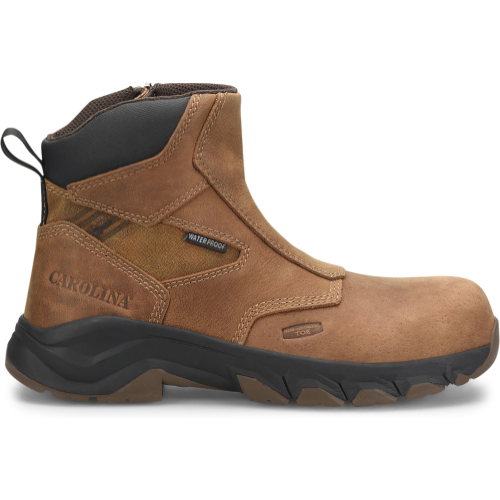 Carolina Men's Subframe 6" Waterproof Side Zipper Composite Toe Work Boot -Brown- CA5550 8 / Medium / Brown - Overlook Boots