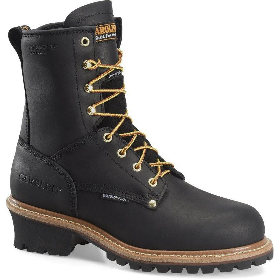 Carolina Men's Elm 8” Stl Toe WP INS Logger Work Boot - Black - CA5823 8 / Medium / Black - Overlook Boots