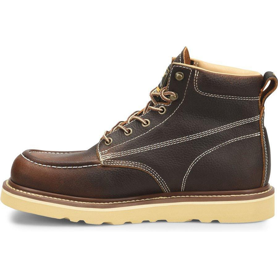 Carolina Men's Flatiron 6" Moc Toe Wedge Work Boot - Brown - CA7043 - Overlook Boots