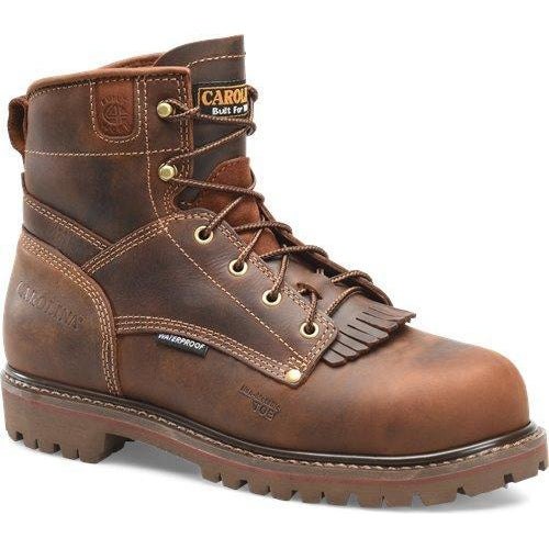 Carolina CA7528 Men's 28 Series 6" Composite Toe Waterproof Work Boot - Brown 7 / Medium / Brown - Overlook Boots