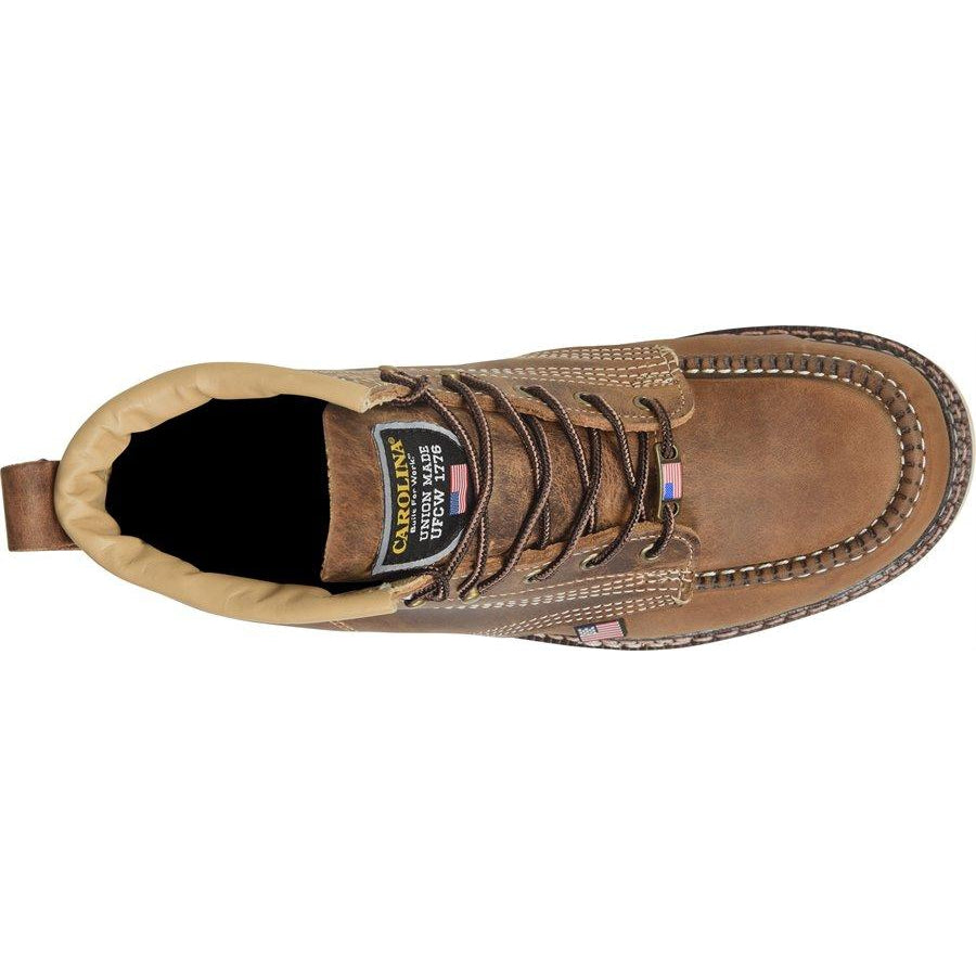 Carolina Men's Amped USA Made 6" Steel Toe Wedge Work Boot Brown - CA7811 - Overlook Boots