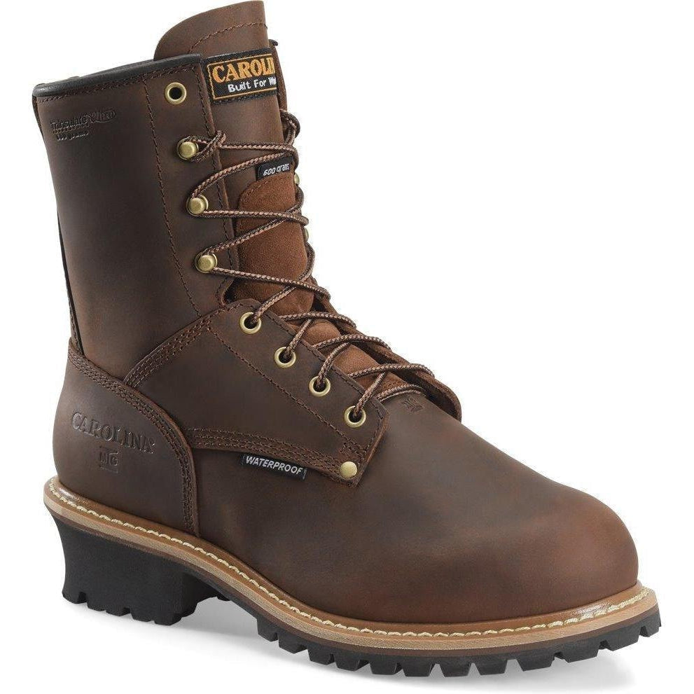 Carolina Men's Elm 8” WP Insulated Metguard Logger Work Boot - CA7821 8 / Medium / Brown - Overlook Boots