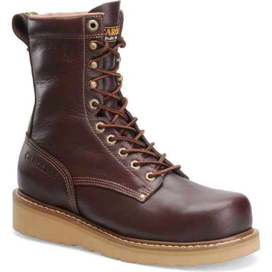 Carolina Men's Amp Hi 8" Broad Toe Wedge Work Boot - Dark Oak - CA8049 7.0 / Medium / Dark Oak - Overlook Boots
