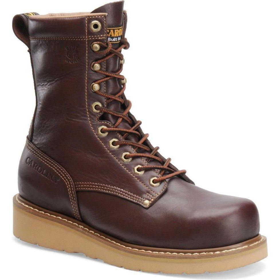 Carolina Men's Amp Hi 8" Broad Toe Wedge Work Boot - Dark Oak - CA8049 8 / Medium / Dark Oak - Overlook Boots