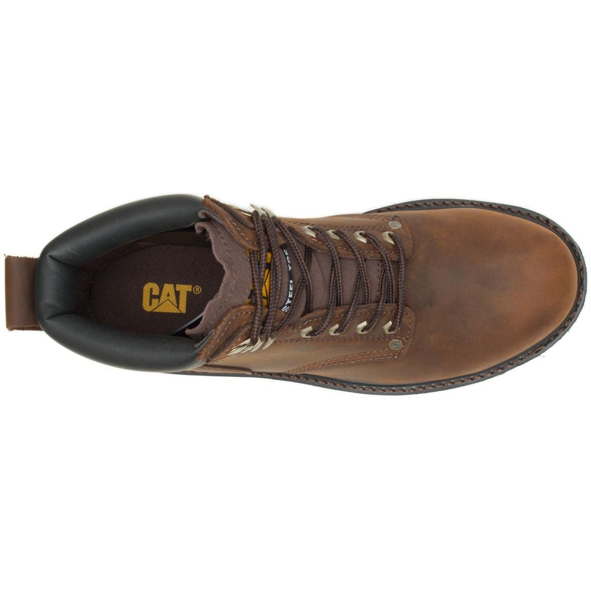 CAT Men's Second Shift Steel Toe Work Boot - Dark Brown - P89586  - Overlook Boots