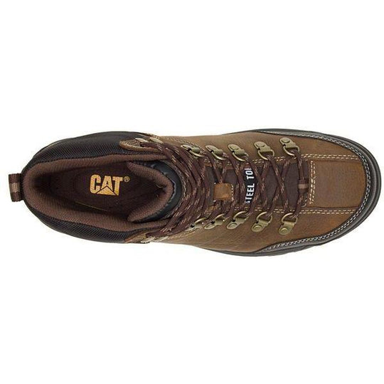 CAT Men's Threshold Steel Toe Waterproof Slip Resistant Work Boot - Brown - P90935 - Overlook Boots