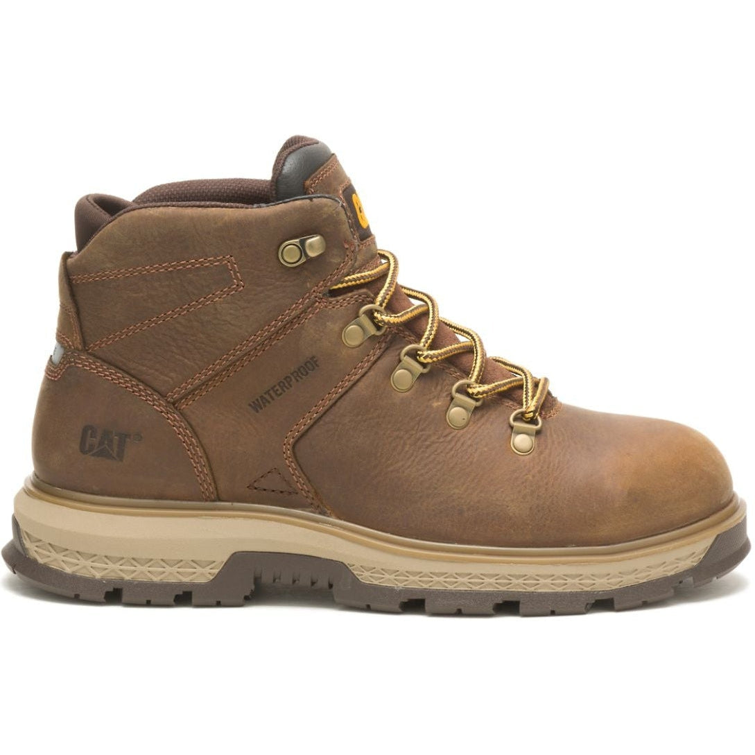 Cat Men's Exposition Hiker Alloy Toe WP Work Boot- Pyramid - P91370 7 / Medium / Brown - Overlook Boots