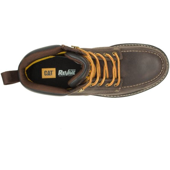 CAT Men's Calibrate Steel Toe Work Boot - Leather Brown - P91418 - Overlook Boots