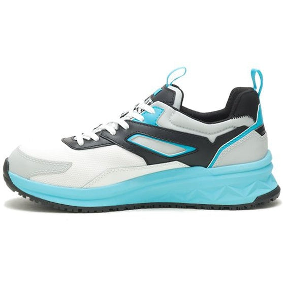 CAT Men's Streamline Runner Composite Toe Slip Resistant Work Shoe -White/Blue- P91492 - Overlook Boots