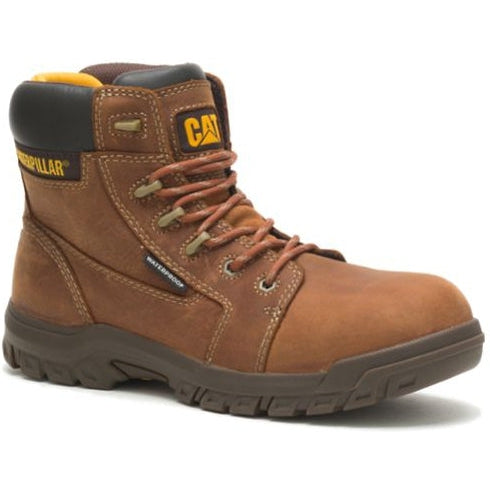 CAT Women's Resorption Waterproof Composite Toe Work Boot - Brown - P91392 - Overlook Boots