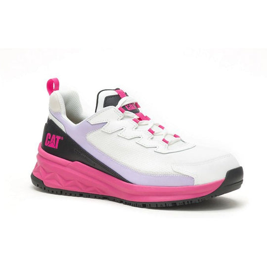 CAT Women's Streamline Runner Composite Toe Original Work Shoe - White/Black - P91498 - Overlook Boots