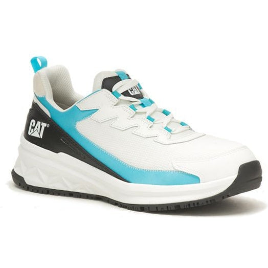 CAT Women's Streamline Runner Composite Toe Original Work Shoe - White/Blue - P91600 - Overlook Boots
