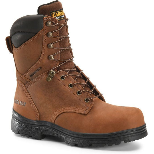 Carolina Men's Surveyor 8" Steel Toe Waterproof Slip Resistant Work Boot -Brown- CA3524 - Overlook Boots