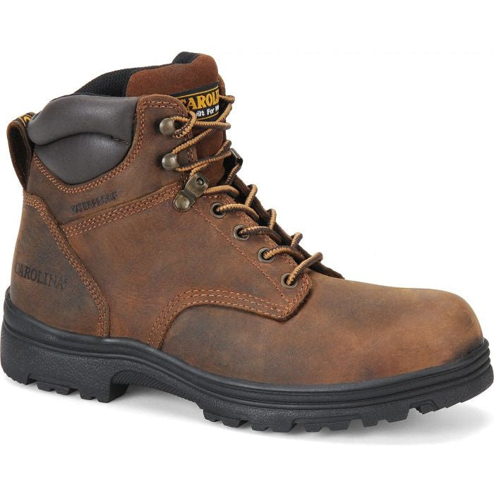 Carolina Men's Engineer 6" Steel Toe Waterproof Slip Resistant Work Boot -Brown- CA3526 - Overlook Boots