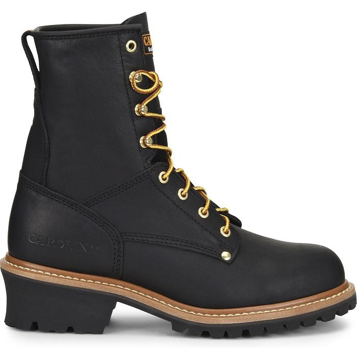 Carolina Men's Elm 8" Steel Toe Unlined Logger Slip Resistant Work Boot -Black- CA1825 7 / Medium / Black - Overlook Boots