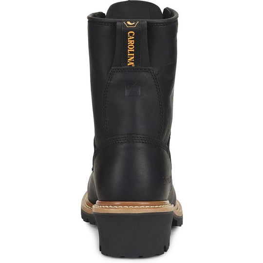 Carolina Men's Elm 8" Steel Toe Unlined Logger Slip Resistant Work Boot -Black- CA1825 - Overlook Boots