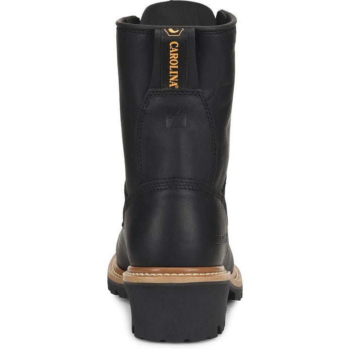 Carolina Men's Elm 8" Steel Toe Unlined Logger Slip Resistant Work Boot -Black- CA1825 - Overlook Boots