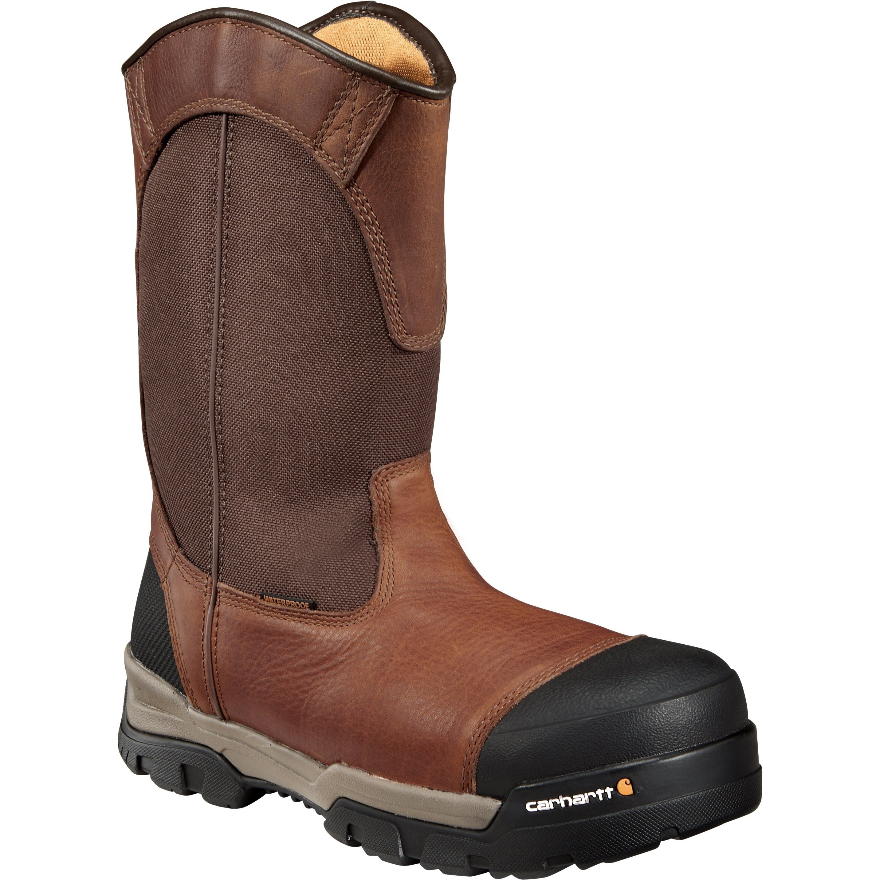Carhartt Men's Ground Force 10" Composite Toe Waterproof Wellington Work Boot CME1355 8 / Medium / Brown - Overlook Boots