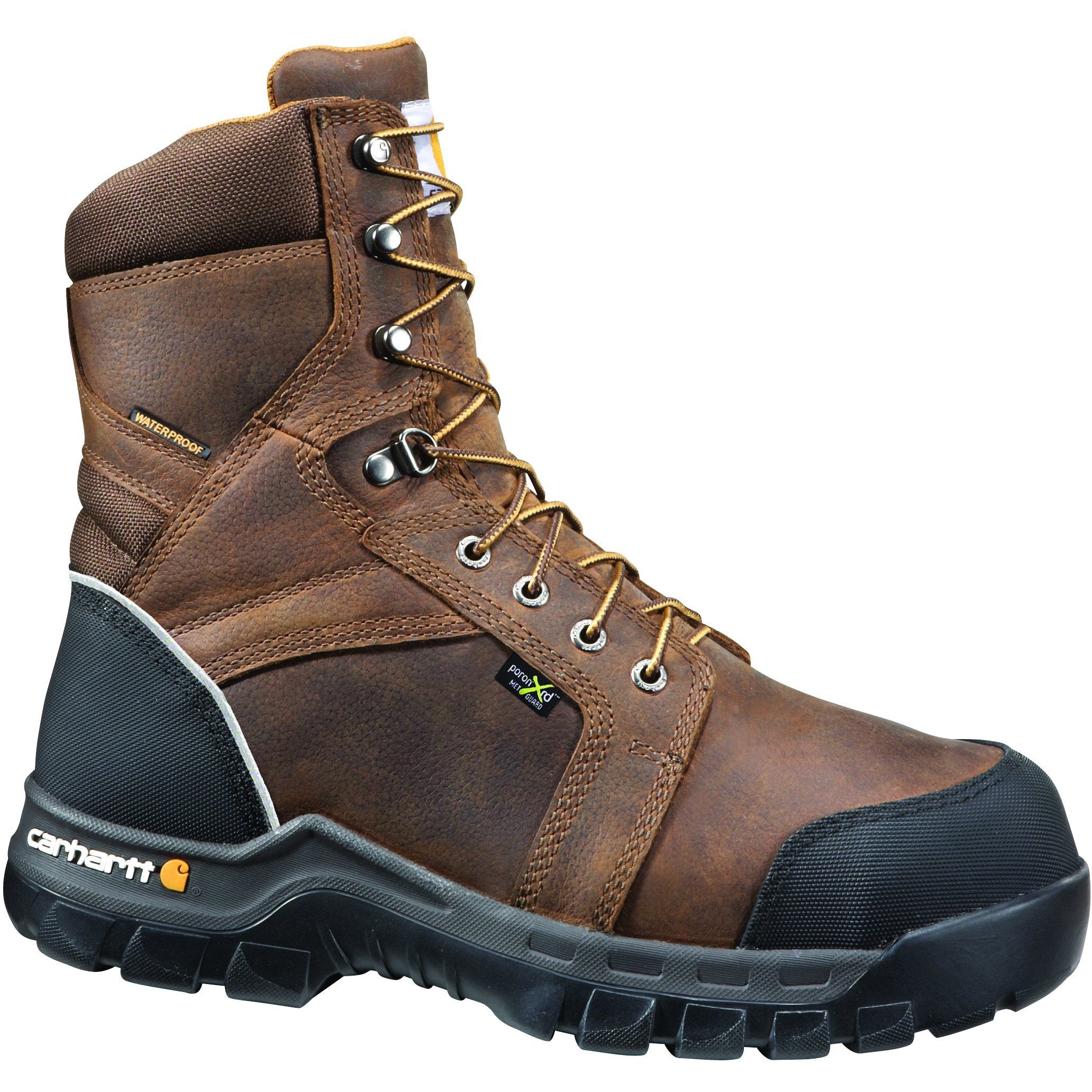 Carhartt Men's 8" Composite Toe Metguard Waterproof Work Boot Brown CMF8720 8 / Medium / Brown - Overlook Boots