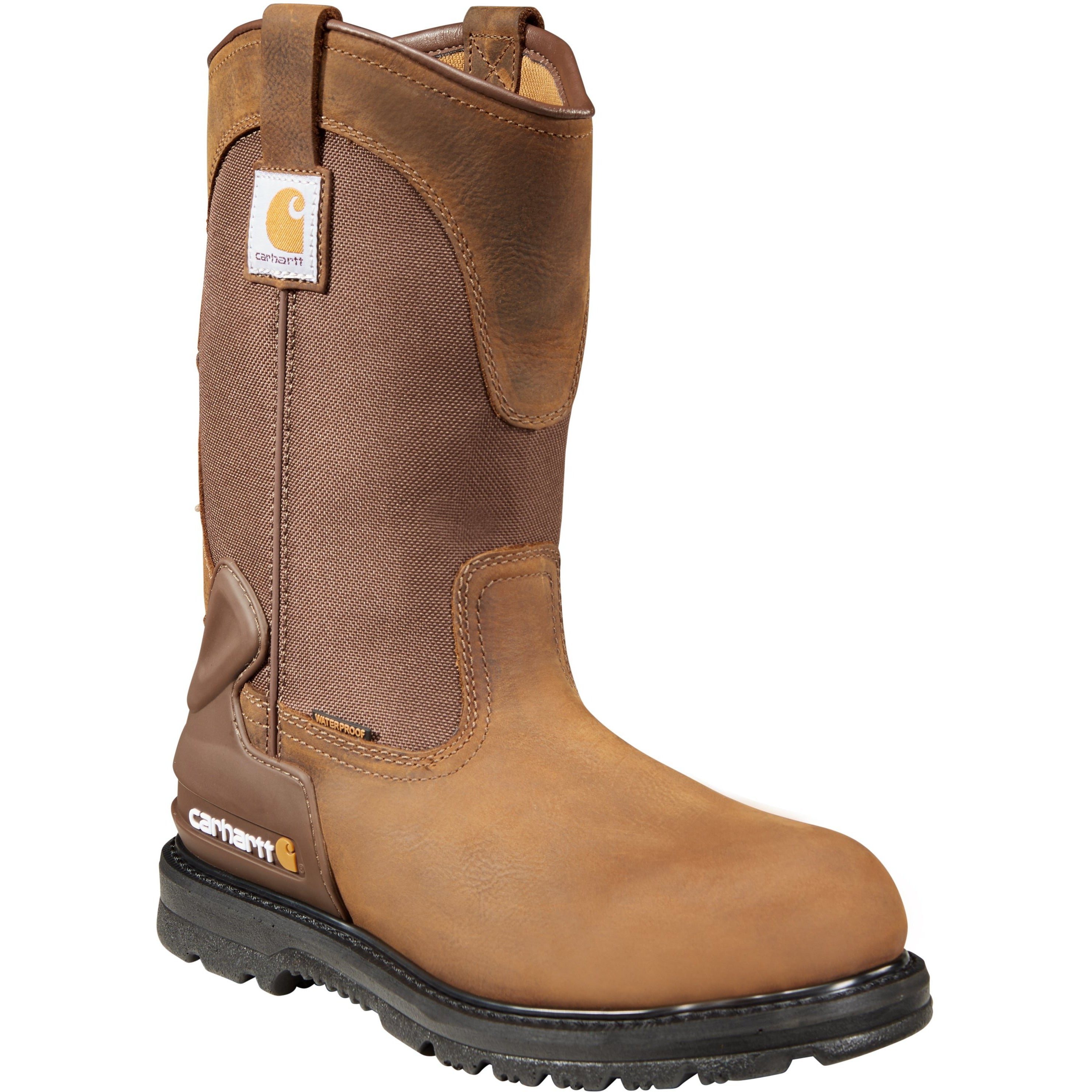 Carhartt Men's 11" Soft Toe WP Wellington Work Boot - Brown - CMP1100 8 / Medium / Brown - Overlook Boots