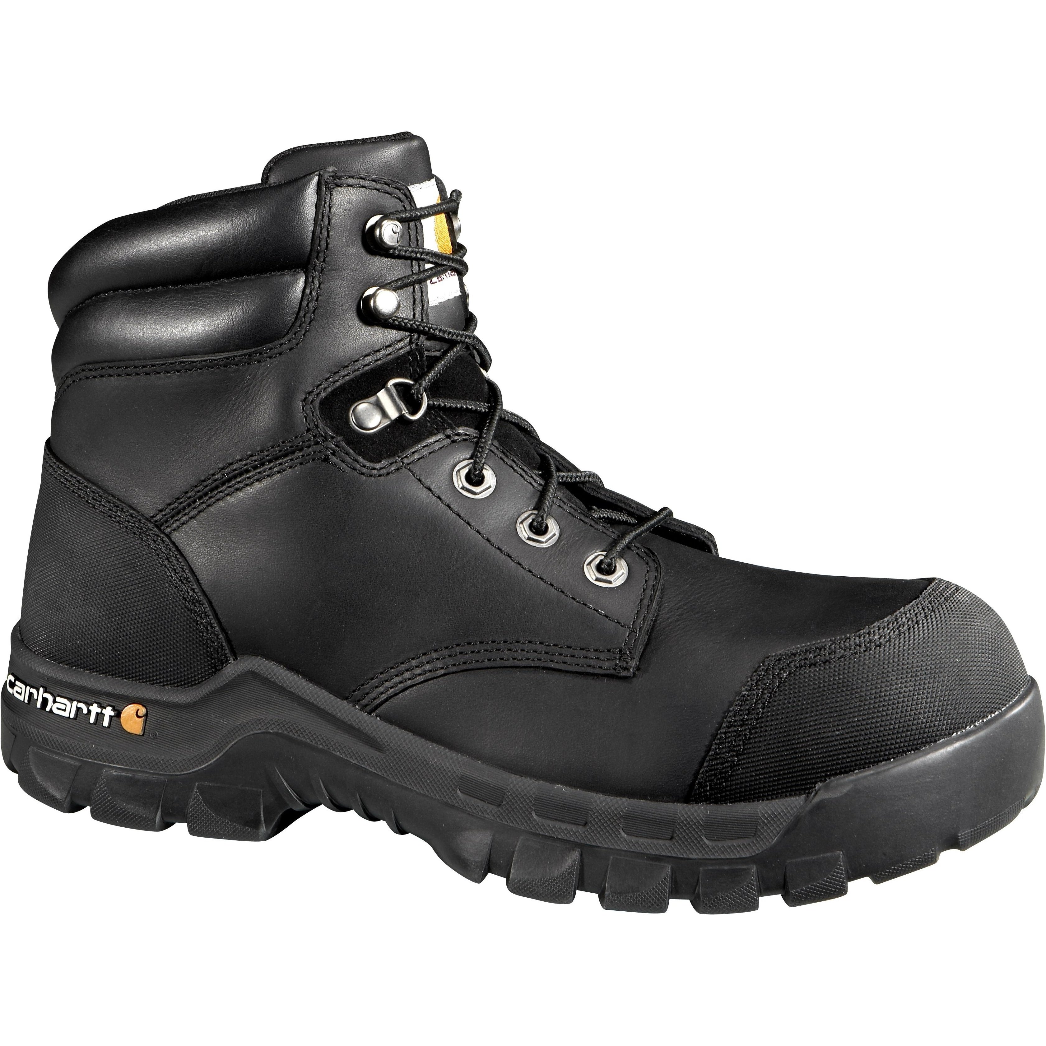 Carhartt Men's 6" Rugged Flex Composite Toe Waterproof CSA Work Boot Black CMR6971 8 / Medium / Black - Overlook Boots