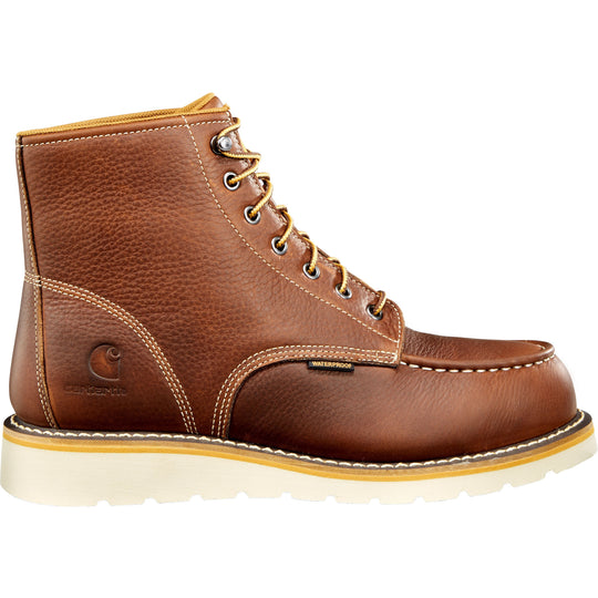 Carhartt Men's 6" Soft Toe Waterproof Wedge Work Boot - Tan - CMW6175 - Overlook Boots