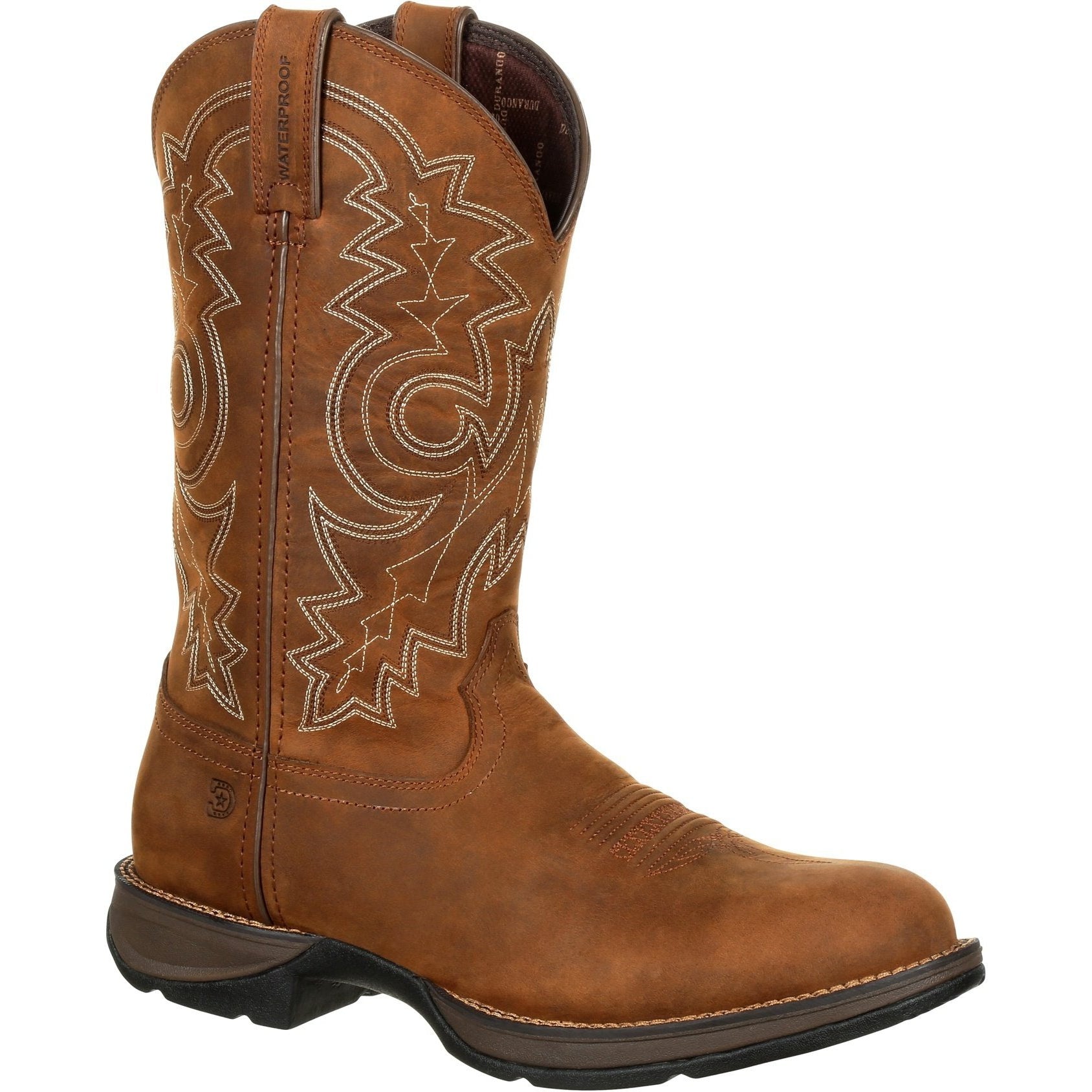 Durango Men's Rebel 12" Round Toe WP Western Boot - Brown - DDB0163 7 / Medium / Brown - Overlook Boots