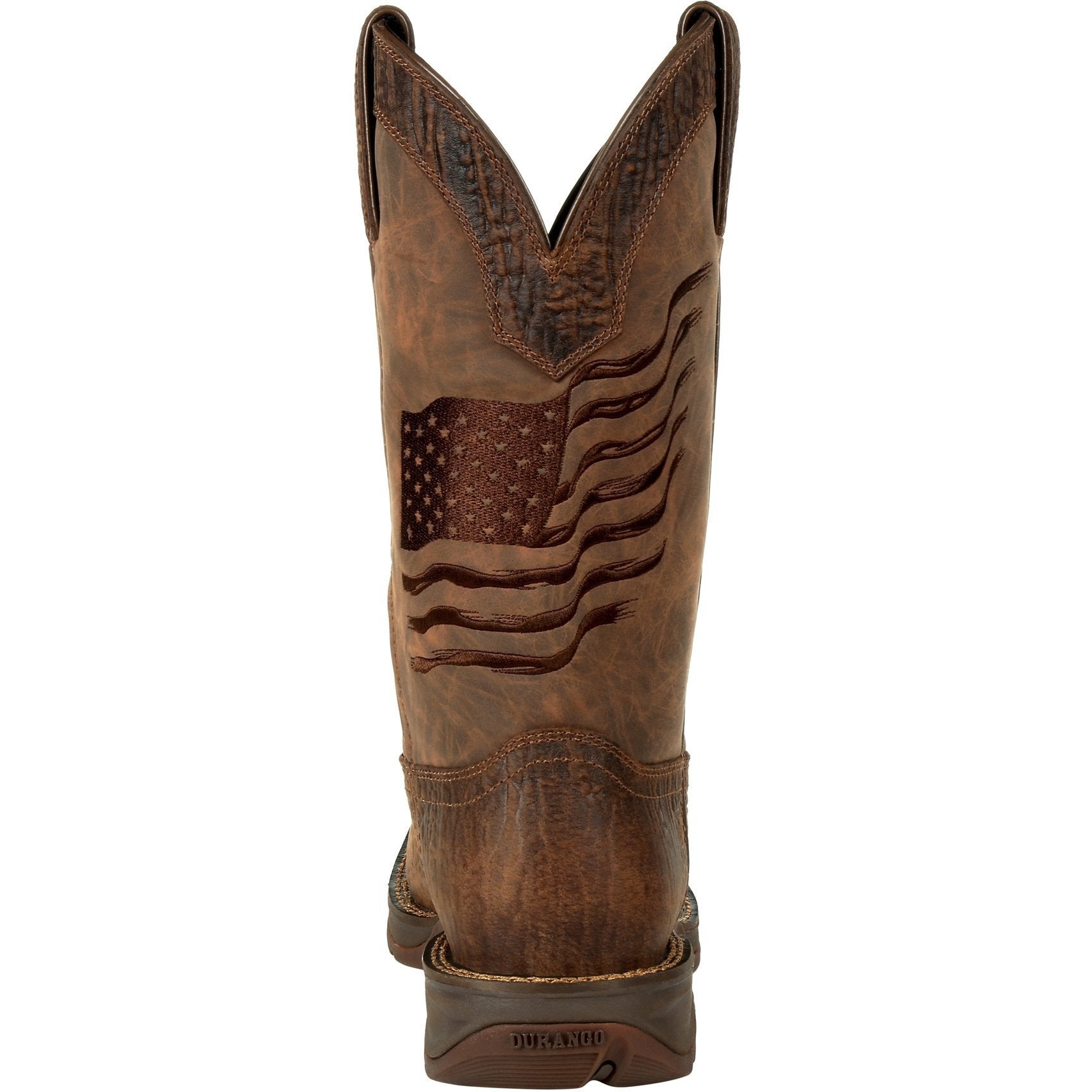 Durango Men's Rebel Distressed Flag Embroidery 12" Square Toe Western Boot -DDB0314 - Overlook Boots