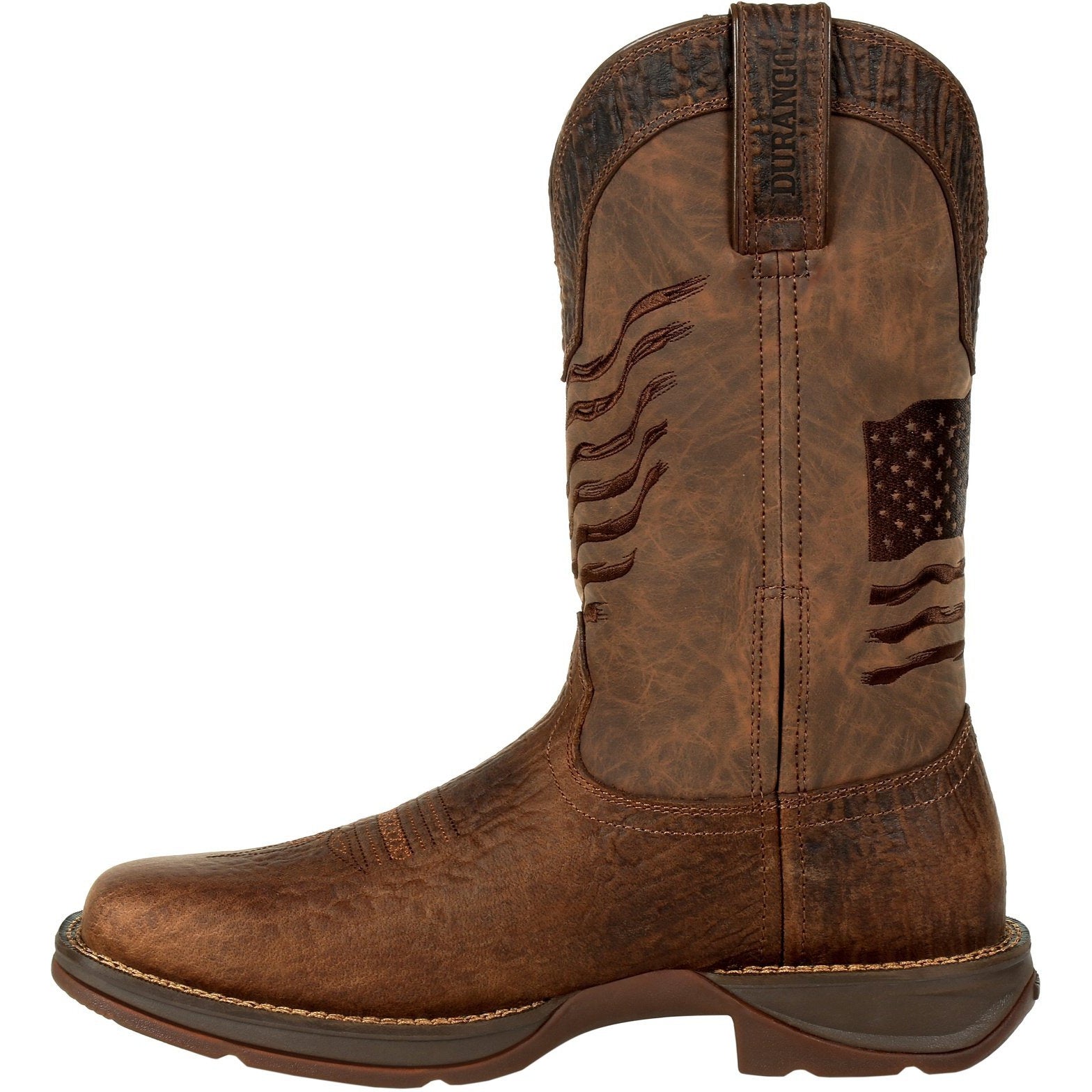 Durango Men's Rebel Distressed Flag Embroidery 12" Square Toe Western Boot -DDB0314 - Overlook Boots