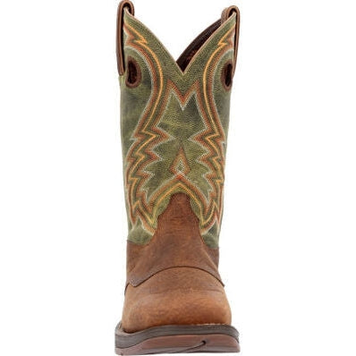 Durango Men's Rebel 12" Square Toe Western Work Boot -Green- DDB0390 - Overlook Boots