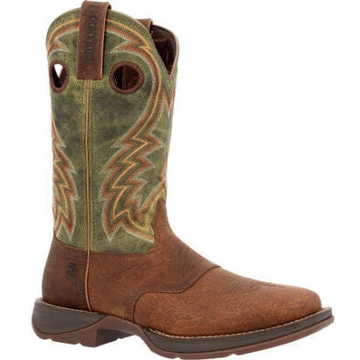 Durango Men's Rebel 12" Square Toe Western Work Boot -Green- DDB0390 - Overlook Boots