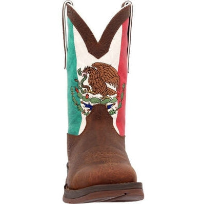 Durango Men's Rebel By Mexico Flag 11" Square Toe Western Boot -Brown- DDB0430 - Overlook Boots