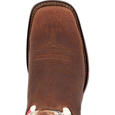 Durango Men's Rebel By Mexico Flag 11" Square Toe Western Boot -Brown- DDB0430 - Overlook Boots