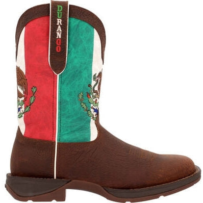 Durango Men's Rebel By Mexico Flag 11" Steel Toe Western Boot -Brown- DDB0430 6 / Medium / Brown Mexico Flag - Overlook Boots